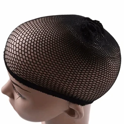 Ireng Rambut Net Stretch Mesh Dome Woven Hat Wig Net Breathable Mesh Cap Kanggo Aksesoris Wig