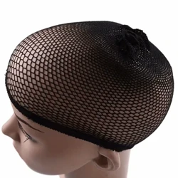 Upena lauoho ʻeleʻele ʻeleʻele Mesh Dome i ulana ʻia i ka pāpale wig up breathable mesh cap no nā mea wig