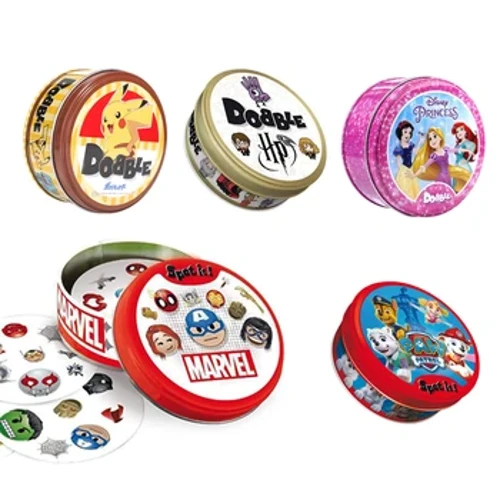 88Styles Dobble Cards Spot It Game Toy with Metal Box Red Sports Animals Jr Hip Kids Board Game Isipho Amaholide Ukukhempa