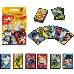 Mattel Games UNO Dragon Ball Z Gêm Gerdyn ar gyfer Noson i'r Teulu Yn cynnwys Graffeg Thema Sioe Deledu a Rheol Arbennig ar gyfer 2-10 Chwaraewr