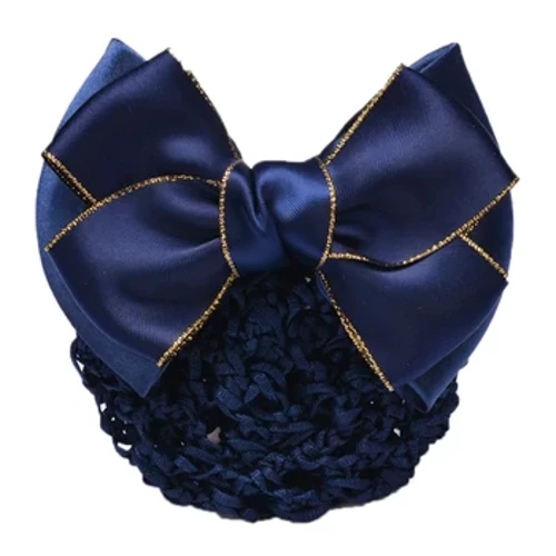 Nei Blummen Spëtze Satin Bow Hoer Net Barrette Bank Staff Flight Attendant Infirmière Satin Hoer Clip Net Snood Fraen Hoer Accessoiren