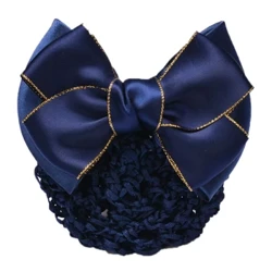 Nou dantelă florală din satin arc net barrette bancă personal însoțitor de zbor asistente medicale satin clip clip net accesorii de păr pentru femei