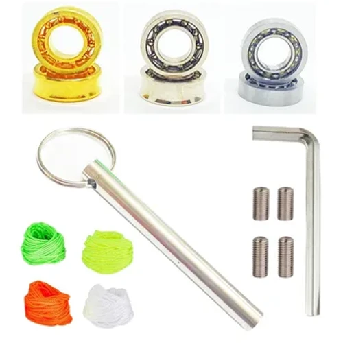 Ferramenta de remoção de rolamentos yoyo sem resposta, 16 unidades, cordas yoyo, rolamentos yoyo responsivos, eixo de aço inoxidável com chave