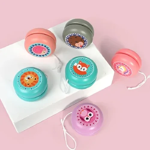 Slatke drvene Yo-Yo igračke s drvenim Yoyo igračkama Bubamara igračka za djecu Yo-Yo kreativni crtani jednorog Yo Yo igračke za djecu 6 cm drvena Yo Yo lopta