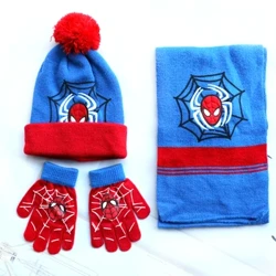 Herfst Winter Kinderhoed SpiderMan Classics Cartoon Sjaal Hoed Handschoen Warme gebreide muts Jongen Meisje Cap Kind Kerstmuts