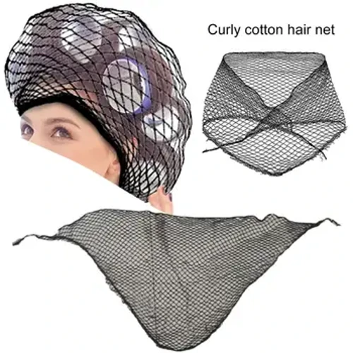 Elastisk hårnet beskytter krøller God åndbarhed Sovefri mesh-hætte Multipurpose Pevent Tangles Sorte hovedbetræk til dame