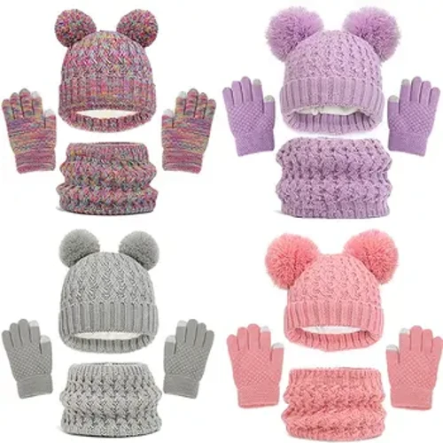 Inverno quente crianças chapéu cachecol luvas conjunto infantil grosso à prova de vento crianças gorro chapéu capa cachecol bebê crianças