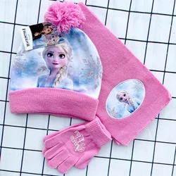 3-8 năm mùa đông ấm áp trẻ em Anna elsa mũ hoạt hình sang trọng Găng tay Multi Piece Set Bình bảo vệ dày