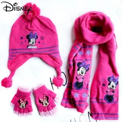 3pcs/set New Autumn ma Winter Tamaiti aulelei Minnie Cartoon Totini sikafu pulou mafanafana tama teine ​​Tamaiti Kerisimasi pepe pulou 3-8 tausaga