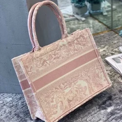 Tote Bag Mode Canvas Toes Bokstäver Blomma Portabel Strandaxel Shopping Casual Strandväska Stor kapacitet Handväska Partihandel
