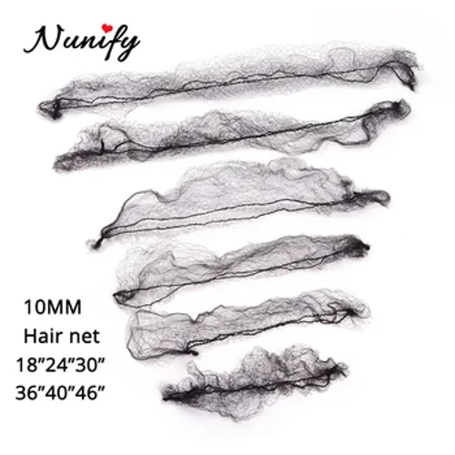 20 Pcs/lot Jaring Rambut Tak Terlihat Elastis Edge Mesh Panjang 36 Inci Hitam Pendek 18 Inci Wig Jaring Tak Terlihat Lembut Elastis Garis Rambut Net