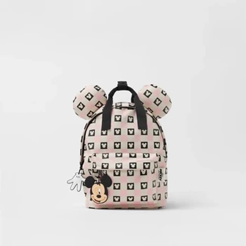 Bolsa escolar fofa do mickey com estampa completa para meninas, bolsa escolar fofa de desenho animado da disney para crianças, bolsa de ombro duplo