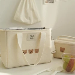 Multifunctionele Moeder Babytas Luiertassen Waterdicht Beer Borduren Thermische Isolatie Mama Tas Mode Voedsel Opbergzakken