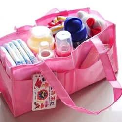 ʻEke Mummy Portable Hiki i ka nui Baby Tote Diaper Organizer Bottle Storage Multi-Function Separate Bag Nappy Maternity Handbag