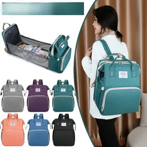 Faltbare Mumientasche mit großem Fassungsvermögen, neuer, modischer Rucksack für Mütter mit Kindern, faltbare Mutter- und Babytasche für Kinderbett