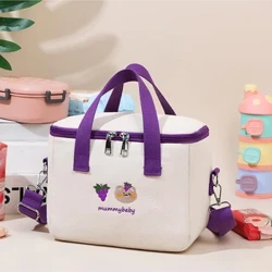 Küçük Anne Bebek Çantası bebek bezi çantaları Su Geçirmez Nakış Isı Yalıtım Anne Çantası Gıda Saklama Torbaları Moda Bento Çantası