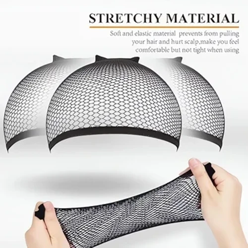 4 Pcs ʻeleʻele lauoho no ka wig wig cap mesh ulana wig lauoho upena hana i nā pāpale ʻeleʻele maikaʻi maikaʻi i ulana ʻana i ka lace wig cap lauoho lauoho.