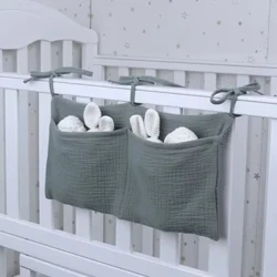 Sängbordsväska Söt tecknat tryck Baby engångsblöja förvaringsväska Handväska Bebis Pojkar Flickor Flaskvagn Hängväska Ny