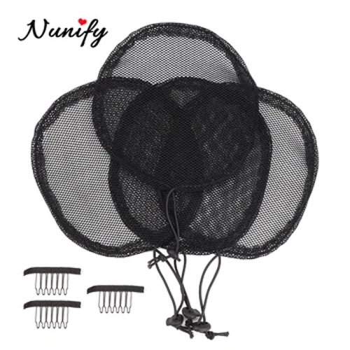 Nunify 1-5 pz/lote ile-moñoak egiteko materiala zaldi-buztana egiteko ile-sare elastikoa ile-mopilak egiteko ile-sarerik gabeko ileorde-forruarekin