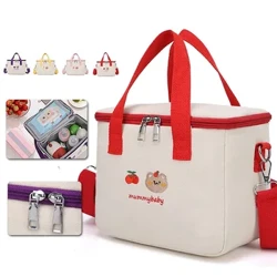 Küçük Anne Bebek Çantası bebek bezi çantaları Su Geçirmez Nakış Isı Yalıtım Anne Çantası Gıda Saklama Torbaları Moda Bento Çantası