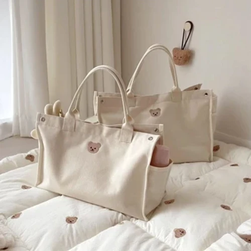 Canvas Mommy Taske Baby pusletasker til nyfødte Ble Organizer Pouch Babyer Tilbehør Klapvogn Tote Bag Mom Håndtasker