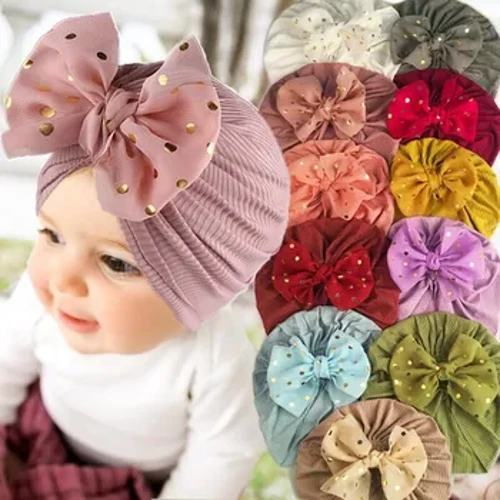 I-Bow Entsha Yengane Emakepisi WamaNdiya Umbala Oqinile Othambile I-Elastic Bowknot Umfana Osanda kuzalwa Intombazane I-Turban Caps Izingubo Zekhanda Zezingane Izesekeli Zezithombe