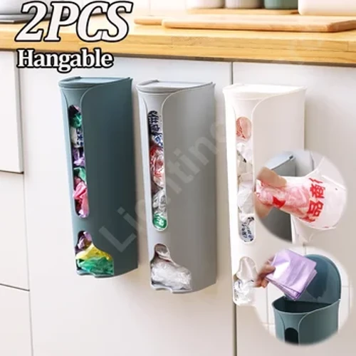 Vägg hängande skräpväska förvaringslåda kök plastpåse hållare arrangör badrum papperskorgen dispenser kök tillbehör 24 cm