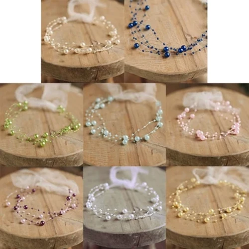Sơ Sinh Đạo Cụ Chụp Ảnh Tập Đi Bé Gái Ngọc Trai Đầu Công Chúa Bé Buổi Chụp Ảnh Tạo Dáng Hình Thắt Lưng Phụ Kiện Tóc