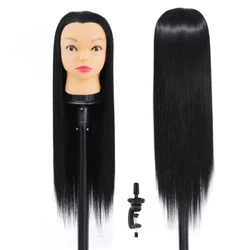 Wahine Mannequin Poʻo Dolls No ka lauoho lauoho wili 55cm lōʻihi Hairdressing Synthetic Styling aʻo poʻo.
