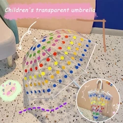 Baby Accessoiren Kanner Regenschirm Arched Liichtgewiicht Transparent Outdoor Kanner Prabbelien Go Out Reenproof Tool Infant Reen Gear