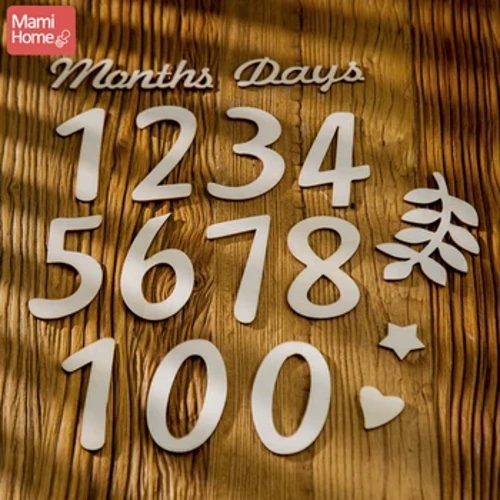 Pepe Wood Milestone Cards Fa'amanatuga Fa'alemasina Numera Fa'ato'a Fanau Mea Mea Fa'akomepiuta Mea Fa'aopoopo mo Pepe Fanau Mai Meaalofa Seti Fa'amanatu