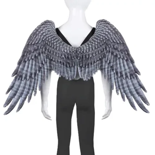 Adenydd Angel Calan Gaeaf 3D Gwisgoedd Gyda Strapiau Elastig Parti Calan Gaeaf Mardi Gras Adain Plu Oedolion Plant Affeithwyr Cosplay Drwg