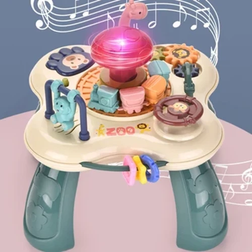 Baby Aktivitéiten Dësch Baby Aktivitéiten Zentrum Educatioun Dësch Puppelcher Spiller fir Puppelcher Alter Puzzel Form Sensor Spillsaachen Accessoiren