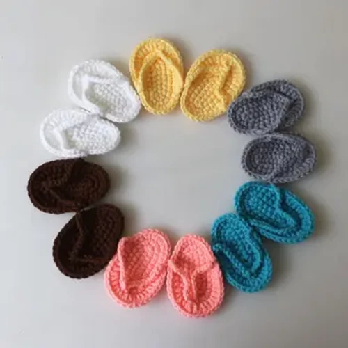 Hợp Thời Trang Mini Dễ Thương Đan Dép Sơ Sinh Đạo Cụ Chụp Ảnh Handmade Móc Chụp Ảnh Giày Bé Quà Lưu Niệm Phụ Kiện
