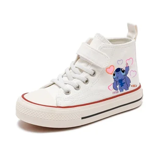 Lilo Stitch 2024 Spórt Cailín Buachaillí Ard-Bróga Canbhás Kid Bróga Compord Cartúin Ócáideacha Disney Leanaí Priontála Bróga Leadóige Buachaillí