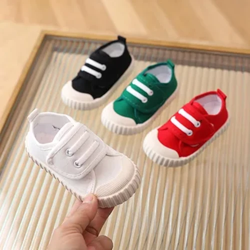 Trẻ Em Giày Vải Bé Trai Bé Gái Tập Đi Giày Mềm Mại Thoải Mái Bé Trai Bé Gái Giày Thể Thao Cho Bé Chống Trơn Trượt Màu Trắng Chắc Chắn giày Trẻ Em