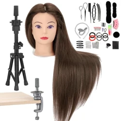 ʻO ke poʻo Mannequin me ka 80% o ka lauoho maoli 26 iniha hoʻomaʻamaʻa hoʻomaʻamaʻa hoʻomaʻamaʻa ʻana i ka lauoho lauoho ʻokiʻoki i ka lauoho lauoho.