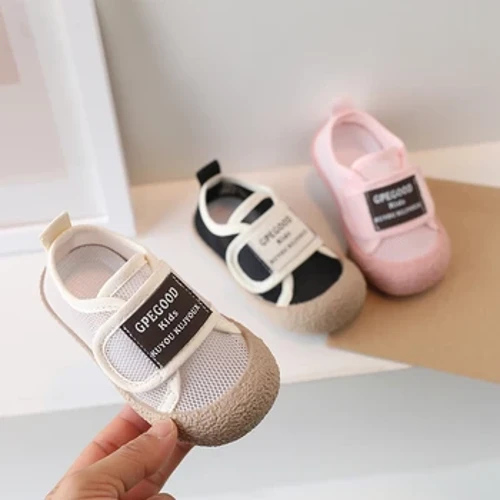 2024 Musim Semi Musim Panas Baru Fashion Anak Tebal Tunggal Kanvas Sepatu Anak-anak Breathable Kasual Sneakers Balita Anak Laki-laki Sepatu Chic