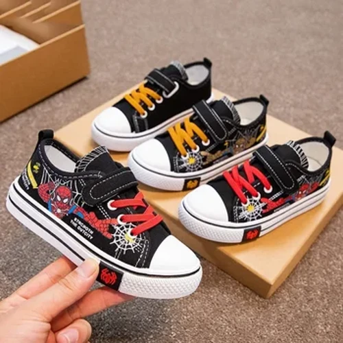 Chaussures en toile Disney Spider Man pour enfants, antidérapantes, à fond plat, confortables, décontractées, chaussures de Sport de Tennis pour tout-petits