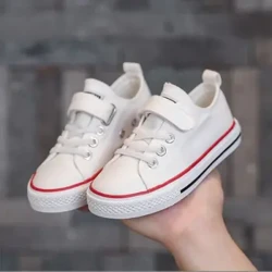 Sepatu Kanvas Anak-anak kanggo Bocah-bocah wadon 2024 Musim Semi Anyar Sepatu Papan Anak-anak Besar kanggo Anak-anak Bayi Sepatu Bola Fashion Sepatu Kasual