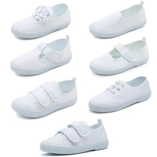 Scarpe di tela bianche per bambine scarpe casual per bambini scarpe da passeggio con suola morbida e carina calzature per bambini