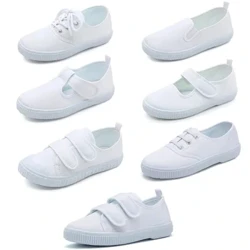 Chaussures en toile blanche pour bébés garçons et filles, chaussures décontractées pour enfants, chaussures de marche mignonnes à semelle souple, chaussures pour enfants en bas âge