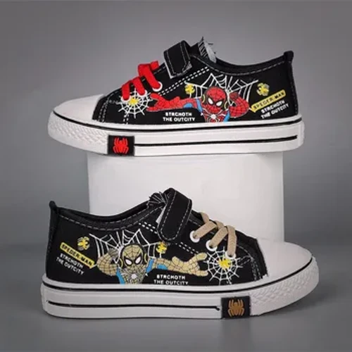 Scarpe di tela per bambini per bambini Scarpe per cartoni animati Scarpe per il tempo libero per bambini Scarpe da ginnastica comode con fondo piatto antiscivolo Scarpe sportive da tennis per bambini