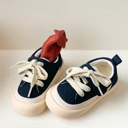 1 Par Baby Canvas Skor Vår Höst Pojkar Flickor Koreansk version Low-top Board Sko Barn Småbarn Mjuksulor Fritidsskor
