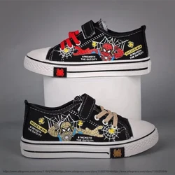 Disney Spiderman Anak Sepatu Kanvas Anak Perempuan Running Sneakers Musim Semi Fashion Remaja Sepatu Anak-anak untuk Anak Laki-laki Sepatu Kasual 26-36