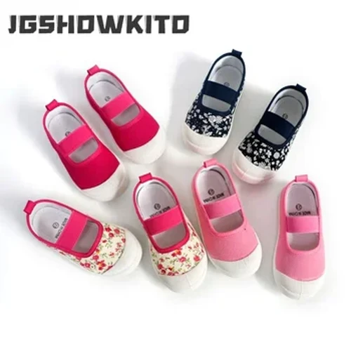 2024 Neue Frühling Herbst Baby Mädchen Schuhe Kinder Canvasschuhe Kinder Freizeit Turnschuhe Süßigkeiten Farbe Blumen für Mädchen Blumendrucke