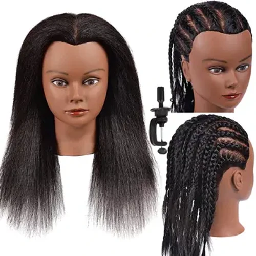 Hodedukke Mannequin Head 100% ekte hår for kosmetikk dukke 14 tommers dukkehode Frisør Frisøropplæringspraksis