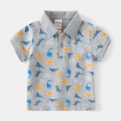 Ie mānava tama Dinosaur POLO T Mitiafu Summer Pu'upu'u lima Manu'a Cartoon Polo mitiafu tama tama'i Tees mo le 1 i le 7 tausaga.
