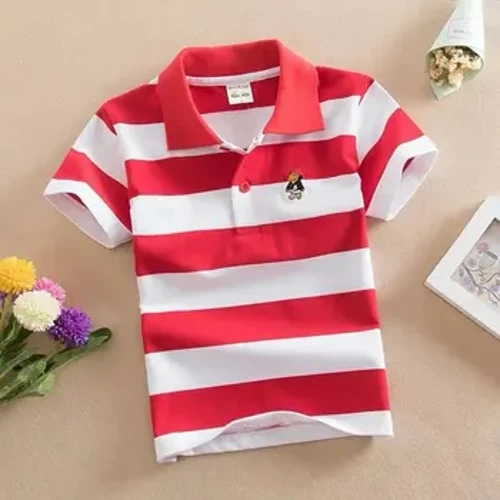 Crys Polo Cotwm Plant Crys T Llewys Byr Haf Arddull Newydd Crys T Hanner Llewys