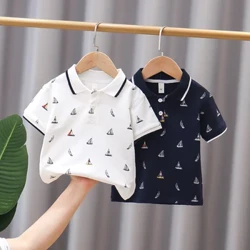Gutter Sommer Polo skjorte Kortermet Ny Barne Baby Sommer Gutter Stand up Neck T-skjorte Sommer Topp Trendy T